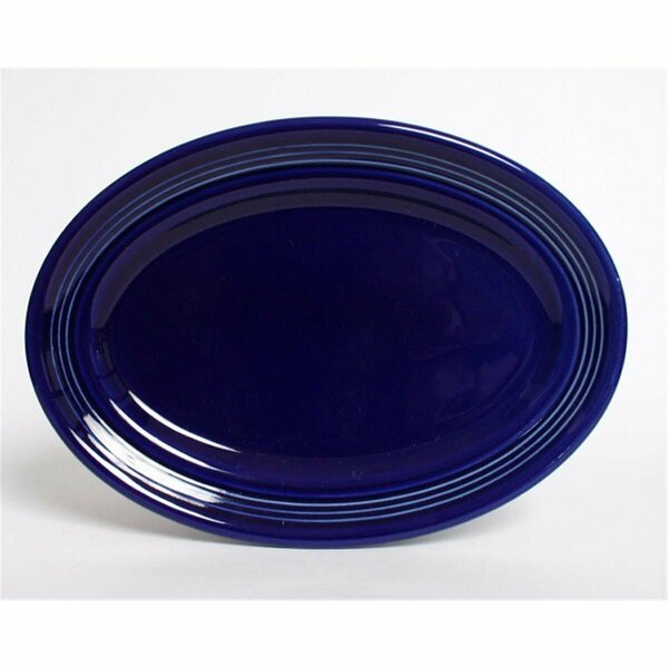 Tuxton China Concentrix 13.75 in. x 10.5 in. Oval Platter - Cobalt - 6 pcs CCH-136
